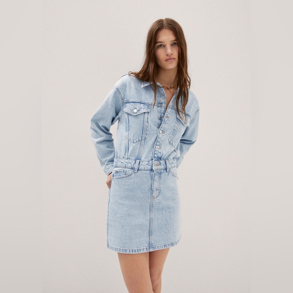 MANGO • DENIM DRESS WITH POCKETS • NWT - Picture 3 of 14